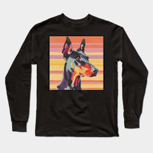 Retro Doberman Pinscher: Pastel Pup Revival Long Sleeve T-Shirt